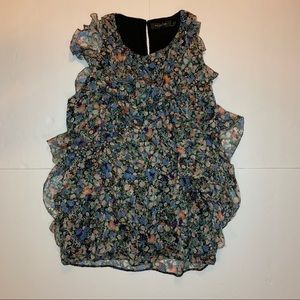 MM Couture by Miss Me Sleeveless Ruffle Floral Top